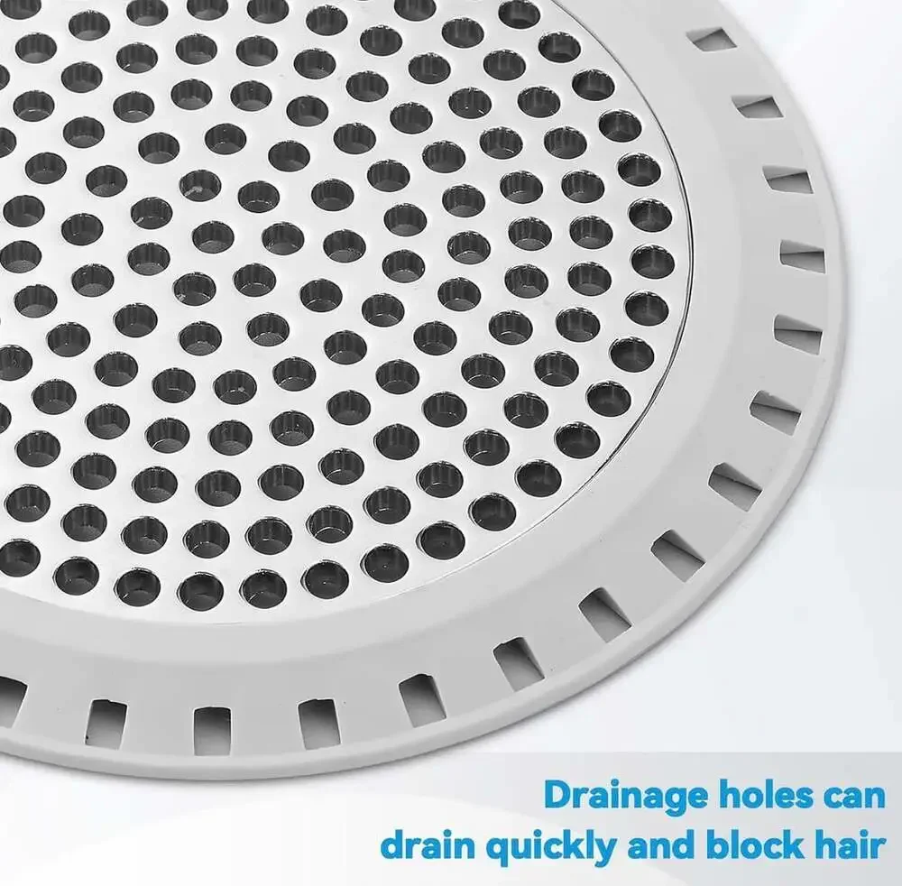Aluvor Shower Drain Hair Catcher 4.9-Inch Stainless Steel and Silicone